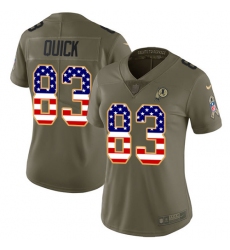 Women's Nike Washington Redskins #83 Brian Quick Limited Olive/USA Flag 2017 Salute to Service NFL Jersey
