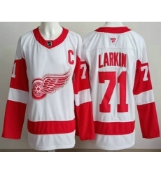 Men's Detroit Red Wings #71 Dylan Larkin White Authentic Jersey