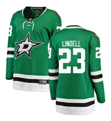 Women's Dallas Stars #23 Esa Lindell Authentic Green Home Fanatics Branded Breakaway NHL Jersey