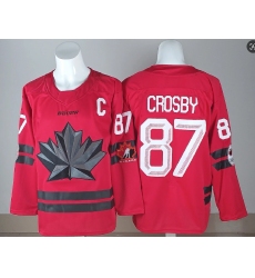 Men's Canada Hockey #87 Sidney Crosby With C Red 2026 Olympics Stitched Jersey
