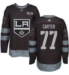 Men's Adidas Los Angeles Kings #77 Jeff Carter Premier Black 1917-2017 100th Anniversary NHL Jersey