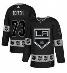 Men's Adidas Los Angeles Kings #73 Tyler Toffoli Authentic Black Team Logo Fashion NHL Jersey