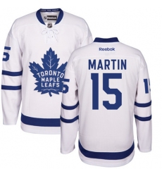 Men's Reebok Toronto Maple Leafs #15 Matt Martin Authentic White Away NHL Jersey