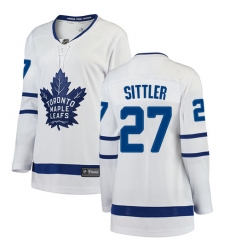 Women's Toronto Maple Leafs #27 Darryl Sittler Authentic White Away Fanatics Branded Breakaway NHL Jersey