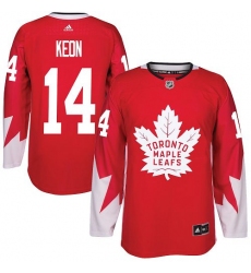 Youth Adidas Toronto Maple Leafs #14 Dave Keon Authentic Red Alternate NHL Jersey
