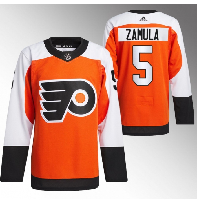 Men's Philadelphia Flyers #5 Egor Zamula 2023-24 Orange Stitched Jersey