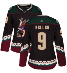 Women's Adidas Arizona Coyotes #9 Clayton Keller Premier Black Alternate NHL Jersey
