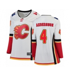 Women's Calgary Flames #4 Rasmus Andersson Authentic White Away Fanatics Branded Breakaway NHL Jersey