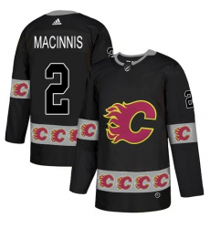Men's Adidas Calgary Flames #2 Al MacInnis Authentic Black Team Logo Fashion NHL Jersey