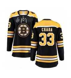Women's Boston Bruins #33 Zdeno Chara Authentic Black Home Fanatics Branded Breakaway 2019 Stanley Cup Final Bound Hockey Jersey