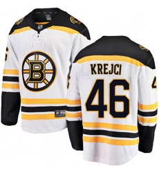 Youth Boston Bruins #46 David Krejci Authentic White Away Fanatics Branded Breakaway NHL Jersey