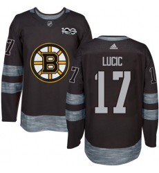 Men's Adidas Boston Bruins #17 Milan Lucic Premier Black 1917-2017 100th Anniversary NHL Jersey