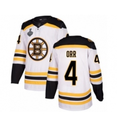 Youth Boston Bruins #4 Bobby Orr Authentic White Away 2019 Stanley Cup Final Bound Hockey Jersey
