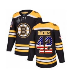 Men's Boston Bruins #42 David Backes Authentic Black USA Flag Fashion 2019 Stanley Cup Final Bound Hockey Jersey
