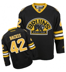 Women's Reebok Boston Bruins #42 David Backes Authentic Black Third NHL Jersey