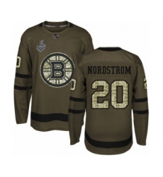 Youth Boston Bruins #20 Joakim Nordstrom Authentic Green Salute to Service 2019 Stanley Cup Final Bound Hockey Jersey