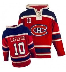 Men's Old Time Hockey Montreal Canadiens #10 Guy Lafleur Premier Red Sawyer Hooded Sweatshirt NHL Jersey