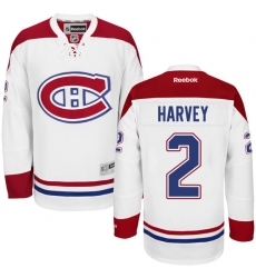 Women's Reebok Montreal Canadiens #2 Doug Harvey Authentic White Away NHL Jersey