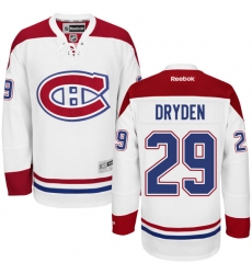 Men's Reebok Montreal Canadiens #29 Ken Dryden Authentic White Away NHL Jersey