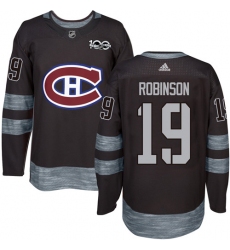 Men's Adidas Montreal Canadiens #19 Larry Robinson Premier Black 1917-2017 100th Anniversary NHL Jersey