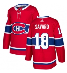 Men's Adidas Montreal Canadiens #18 Serge Savard Premier Red Home NHL Jersey