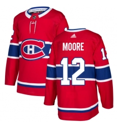 Youth Adidas Montreal Canadiens #12 Dickie Moore Authentic Red Home NHL Jersey