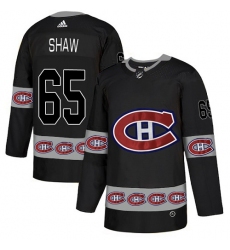 Men's Adidas Montreal Canadiens #65 Andrew Shaw Authentic Black Team Logo Fashion NHL Jersey