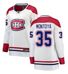 Women's Montreal Canadiens #35 Al Montoya Authentic White Away Fanatics Branded Breakaway NHL Jersey