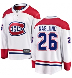 Men's Montreal Canadiens #26 Mats Naslund Authentic White Away Fanatics Branded Breakaway NHL Jersey