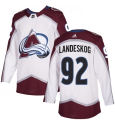 Men's Adidas Colorado Avalanche #92 Gabriel Landeskog White Road Authentic Stitched NHL Jersey