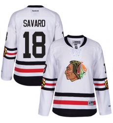 Women's Reebok Chicago Blackhawks #18 Denis Savard Premier White 2017 Winter Classic NHL Jersey