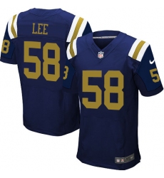 Men's Nike New York Jets #58 Darron Lee Elite Navy Blue Alternate NFL Jersey