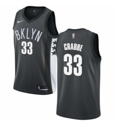 Youth Nike Brooklyn Nets #33 Allen Crabbe Authentic Gray NBA Jersey Statement Edition