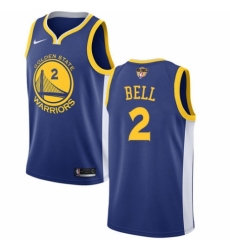 Men's Nike Golden State Warriors #2 Jordan Bell Swingman Royal Blue Road 2018 NBA Finals Bound NBA Jersey - Icon Edition