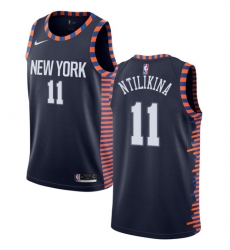 Women's Nike New York Knicks #11 Frank Ntilikina Swingman Navy Blue NBA Jersey - 2018 19 City Edition