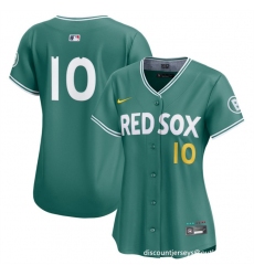 Women's Boston Red Sox #10 Trevor Story Green 2025 City Connect Limited Stitched Baseball Jersey(Run Small)