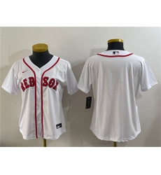 Women's Boston Red Sox Blank White Cool Base Stitched Jersey(Run Small)