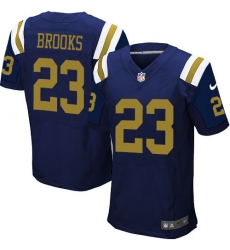 Men's Nike New York Jets #23 Terrence Brooks Elite Navy Blue Alternate NFL Jersey