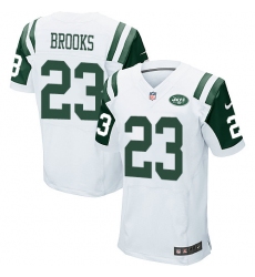 Men's Nike New York Jets #23 Terrence Brooks Elite White NFL Jersey