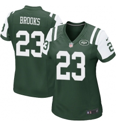 Women's Nike New York Jets #23 Terrence Brooks Game Green Team Color NFL Jersey