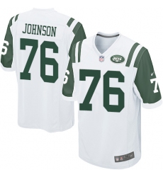 Men's Nike New York Jets #76 Wesley Johnson Game White NFL Jersey