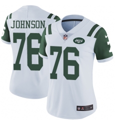 Women's Nike New York Jets #76 Wesley Johnson White Vapor Untouchable Elite Player NFL Jersey