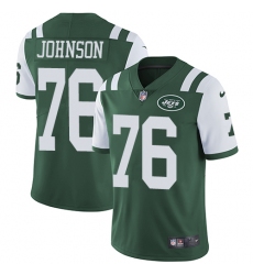 Youth Nike New York Jets #76 Wesley Johnson Green Team Color Vapor Untouchable Elite Player NFL Jersey