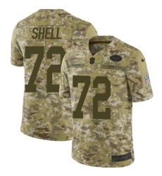 Men's Nike New York Jets #72 Brandon Shell Limited Camo 2018 Salute to Service NFL Jersey