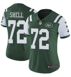 Women's Nike New York Jets #72 Brandon Shell Green Team Color Vapor Untouchable Elite Player NFL Jersey