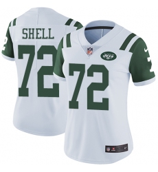 Women's Nike New York Jets #72 Brandon Shell White Vapor Untouchable Elite Player NFL Jersey