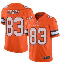 Men's Nike Denver Broncos #83 A.J. Derby Elite Orange Rush Vapor Untouchable NFL Jersey