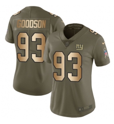 Women's Nike New York Giants #93 B.J. Goodson Limited Olive/Gold 2017 Salute to Service NFL Jersey