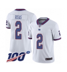 Men's New York Giants #2 Aldrick Rosas Limited White Rush Vapor Untouchable 100th Season Football Jersey