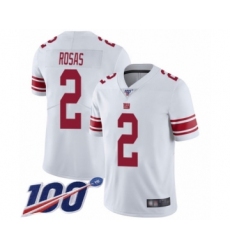 Men's New York Giants #2 Aldrick Rosas White Vapor Untouchable Limited Player 100th Season Football Jersey